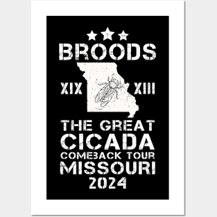 Great Cicada Comeback Tour Missouri 2024 - Insect Invasion Vintage Posters and Art